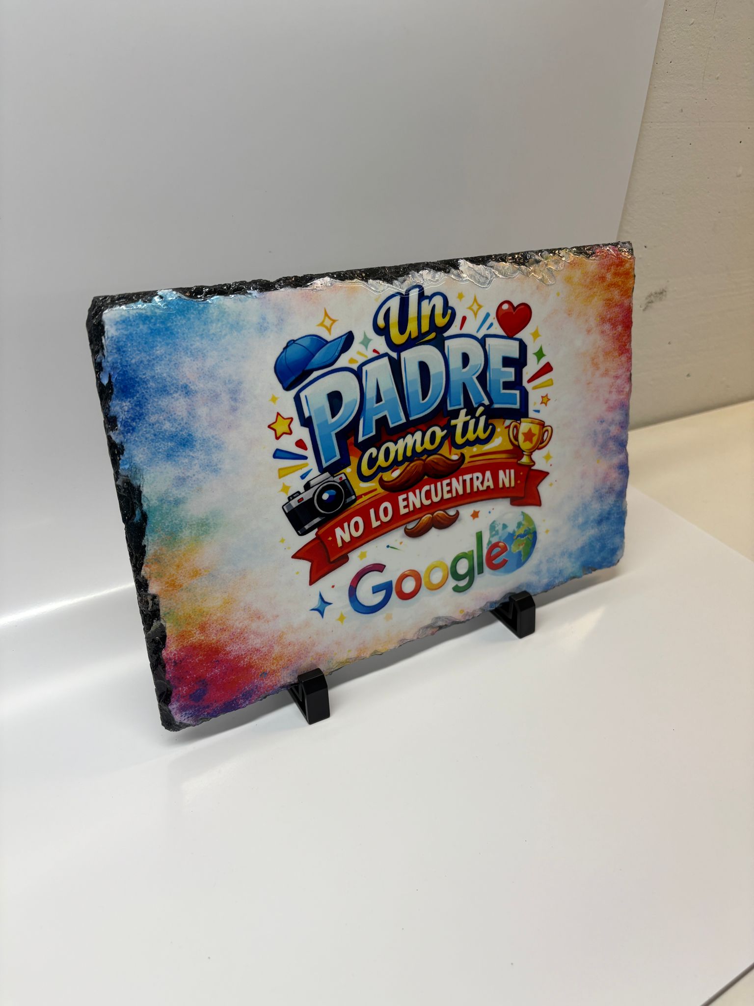 🪨✨ Placa de Pizarra Personalizada – “Un Padre como Tú no lo encuentra ni Google” ✨💙
