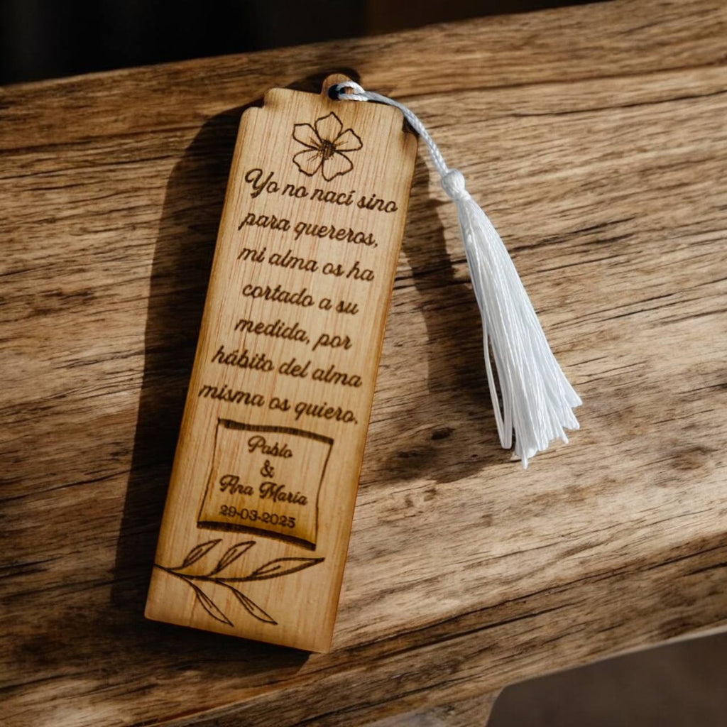 ¡MARCAPÁGINAS de MADERA PERSONALIZADO con GRABADO!