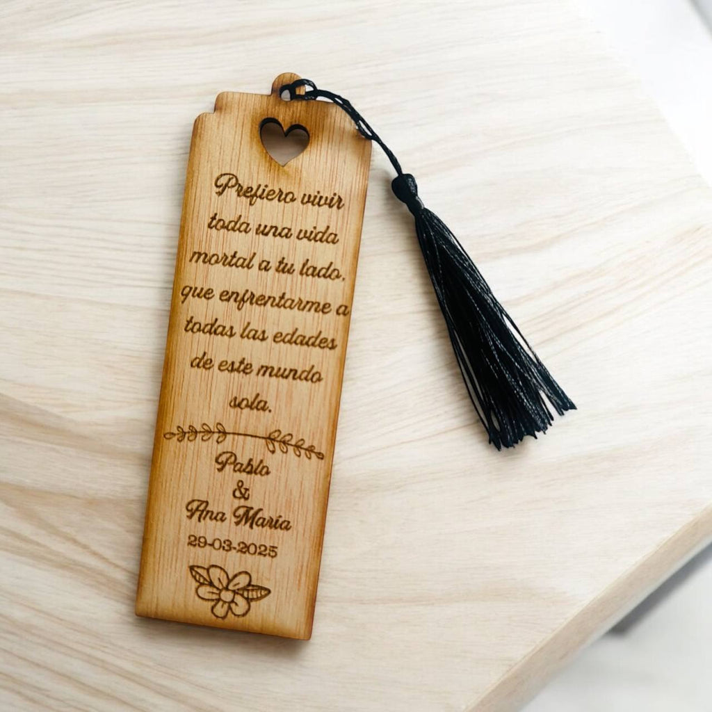 ¡MARCAPÁGINAS de MADERA PERSONALIZADO con GRABADO!