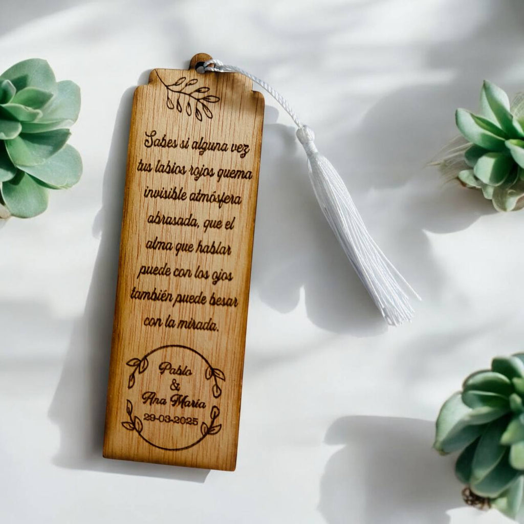 ¡MARCAPÁGINAS de MADERA PERSONALIZADO con GRABADO!