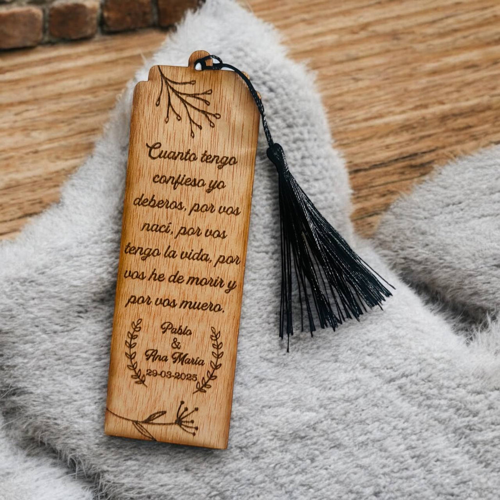 ¡MARCAPÁGINAS de MADERA PERSONALIZADO con GRABADO!