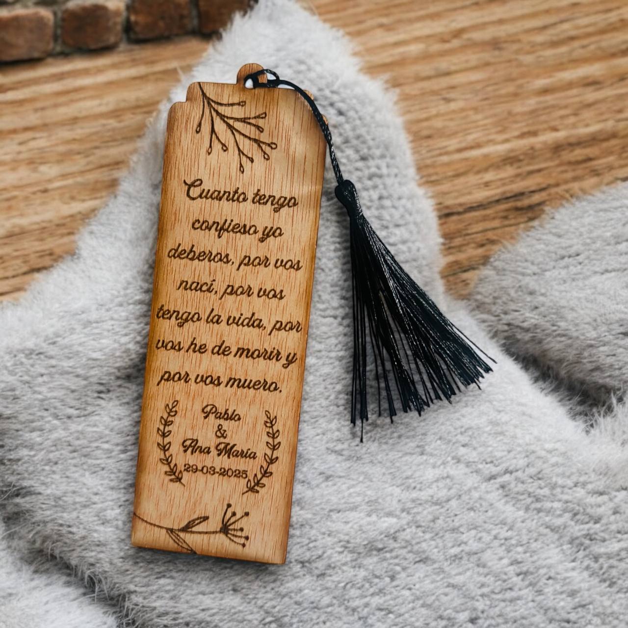 ¡MARCAPÁGINAS de MADERA PERSONALIZADO con GRABADO!