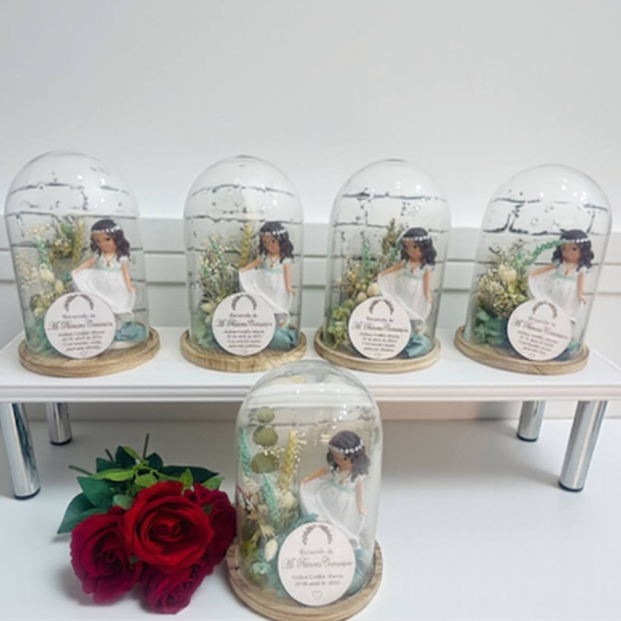 ¡CÚPULA PERSONALIZADA de COMUNIÓN con FIGURA y FLORES!