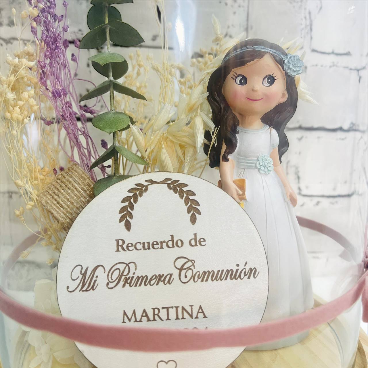 ¡CÚPULA PERSONALIZADA de COMUNIÓN con FIGURA y FLORES!