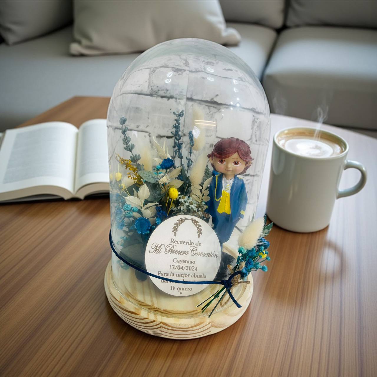 ¡CÚPULA PERSONALIZADA de COMUNIÓN con FIGURA y FLORES!