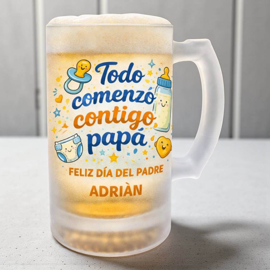🍺✨ Jarra de Cerveza Personalizada para Papá – El Regalo Más Refrescante ✨🍺