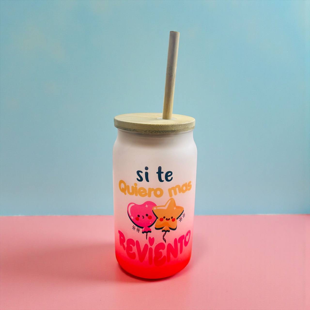 ¡VASO TÉRMICO CON PAJITA DE BAMBÚ Y DISEÑO ORIGINAL!
