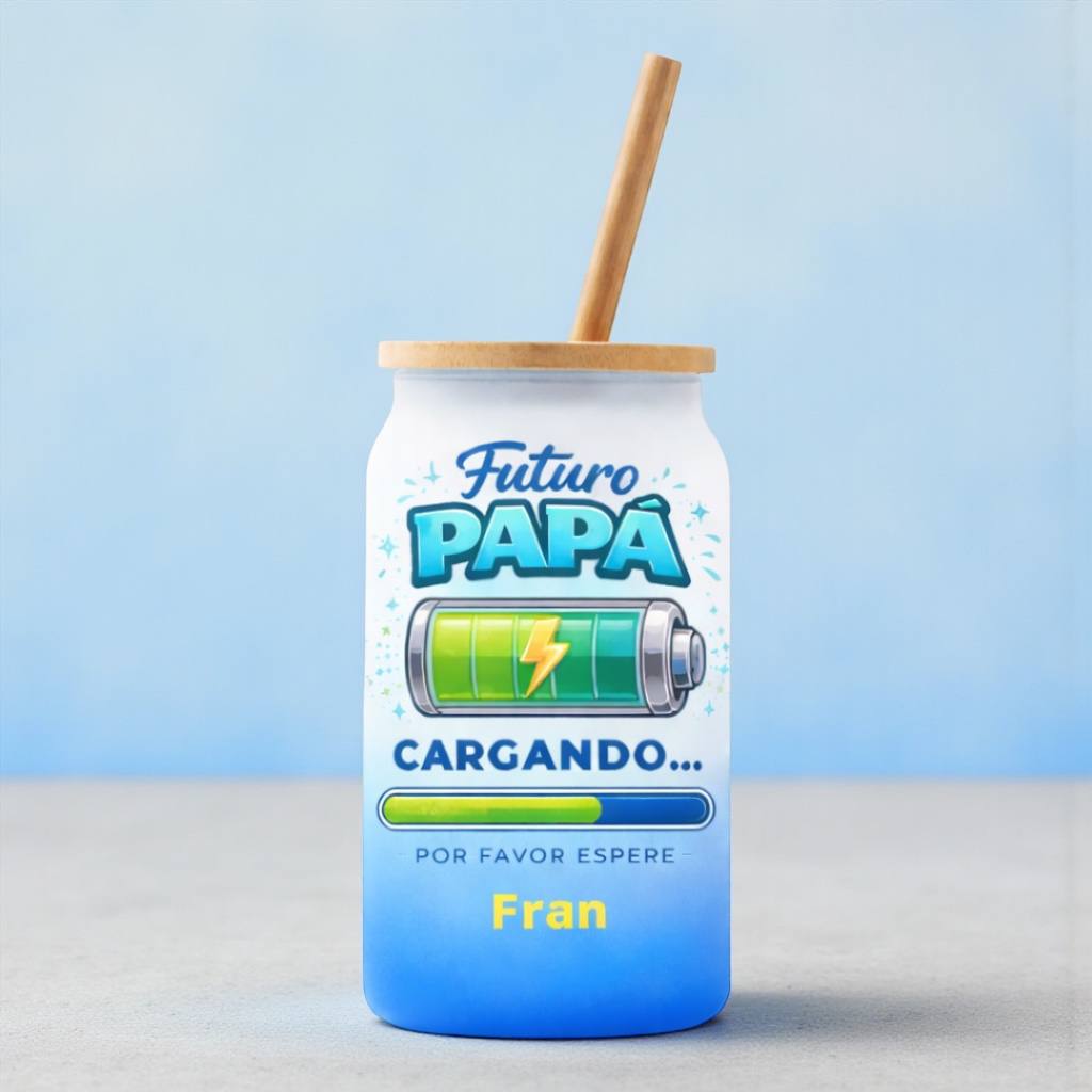 🥤💙 Vaso Lata Personalizado “Futuro Papá” / “Súper Papá” 💙🥤