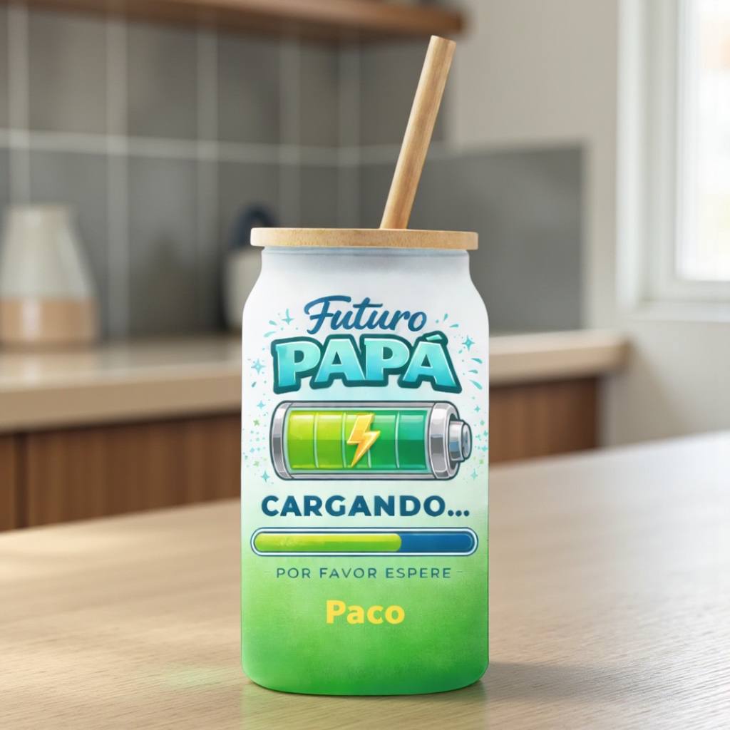 🥤💙 Vaso Lata Personalizado “Futuro Papá” / “Súper Papá” 💙🥤