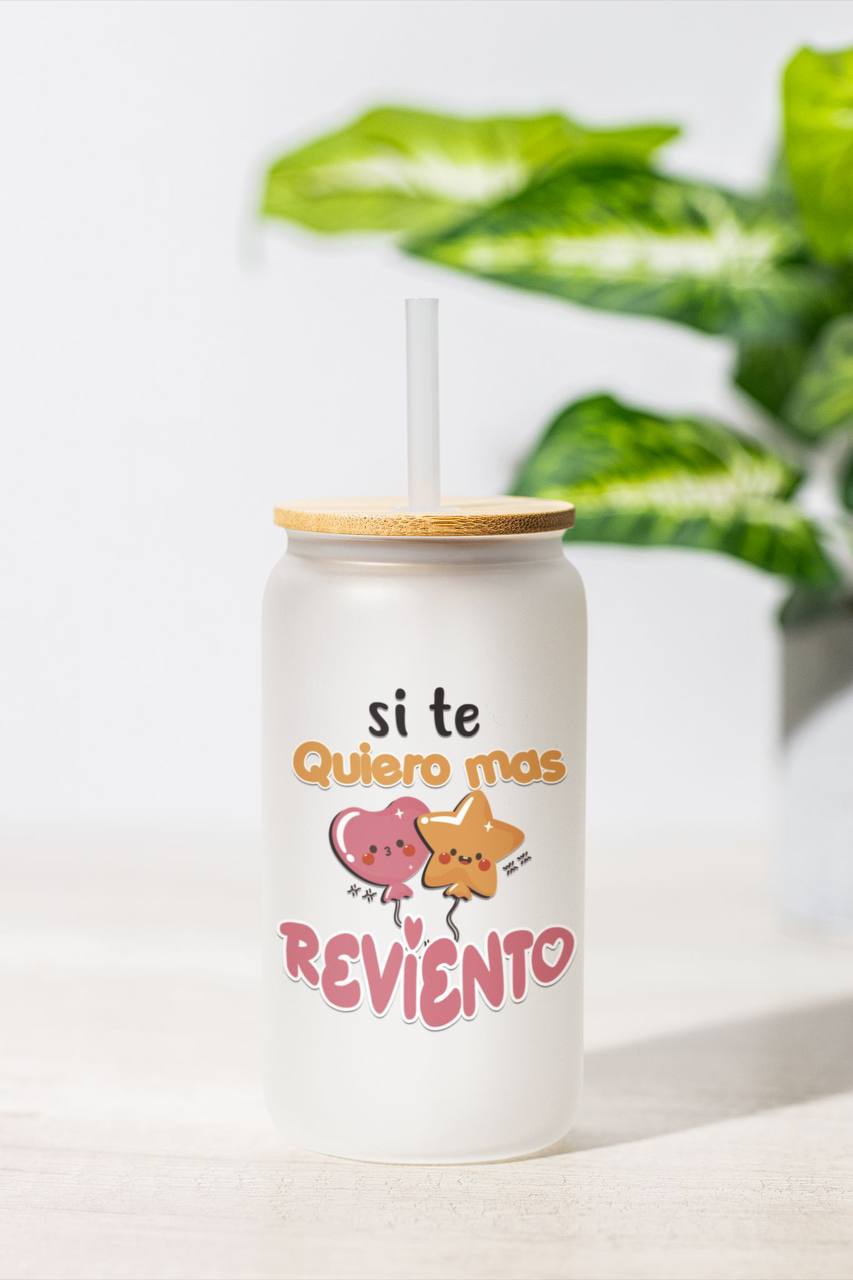 ¡VASO de VIDRIO PERSONALIZADO con FRASE y DISEÑO EXCLUSIVO!
