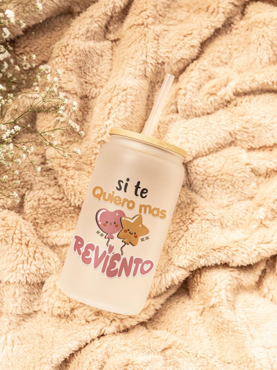 ¡VASO de VIDRIO PERSONALIZADO con FRASE y DISEÑO EXCLUSIVO!