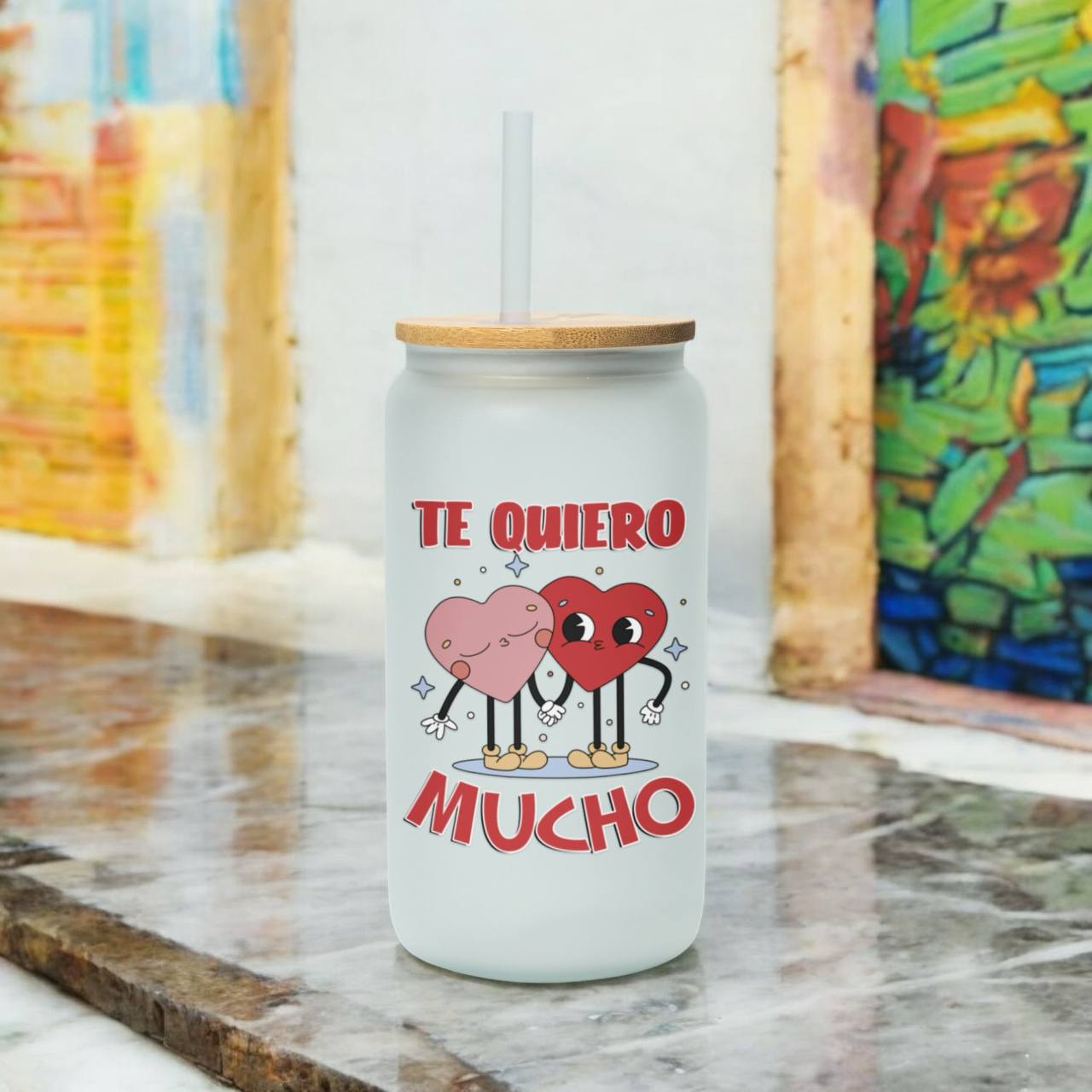 ¡VASO de VIDRIO PERSONALIZADO con FRASE y DISEÑO EXCLUSIVO!