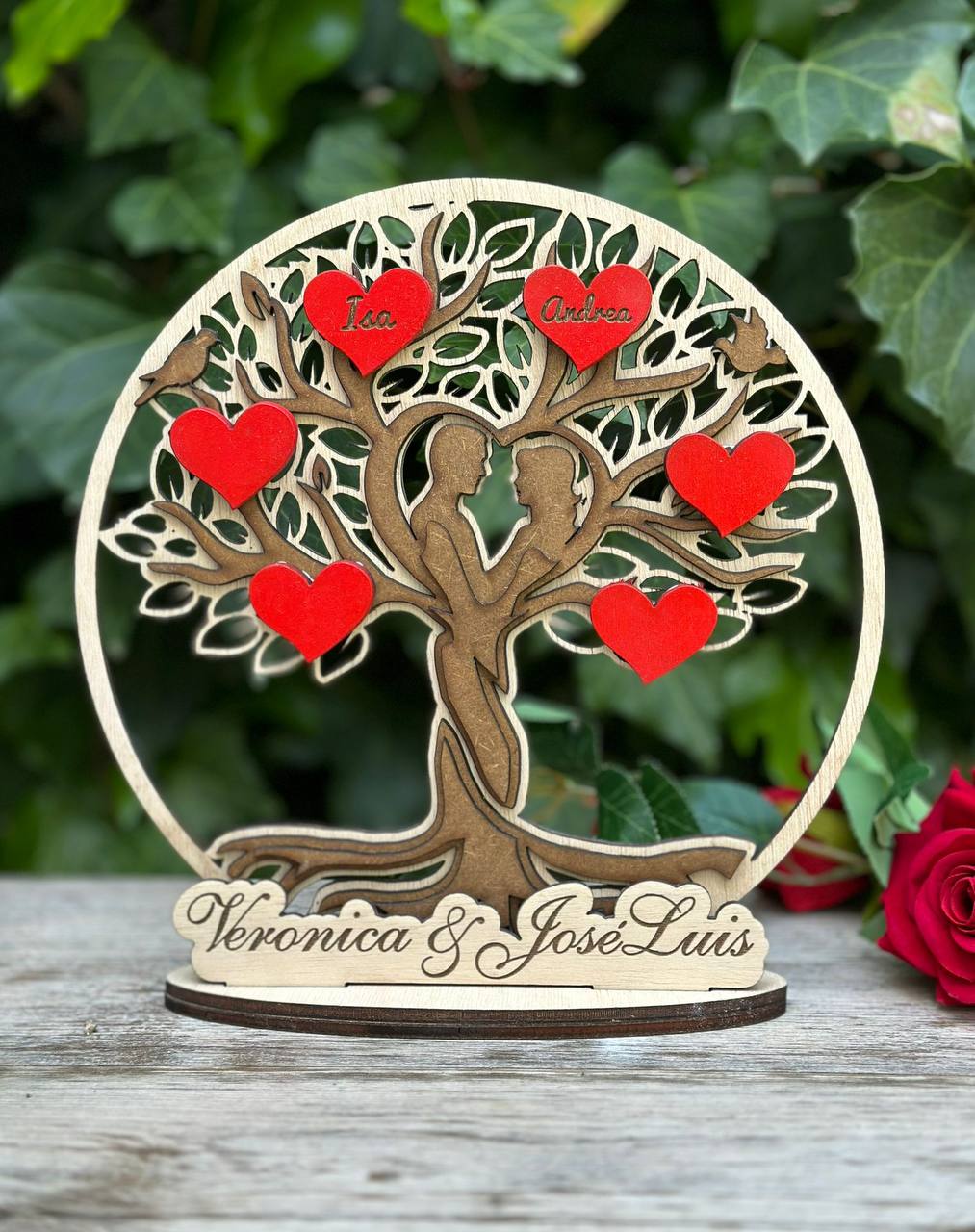 ¡ÁRBOL DE LA VIDA PERSONALIZADO CON NOMBRES EN MADERA!