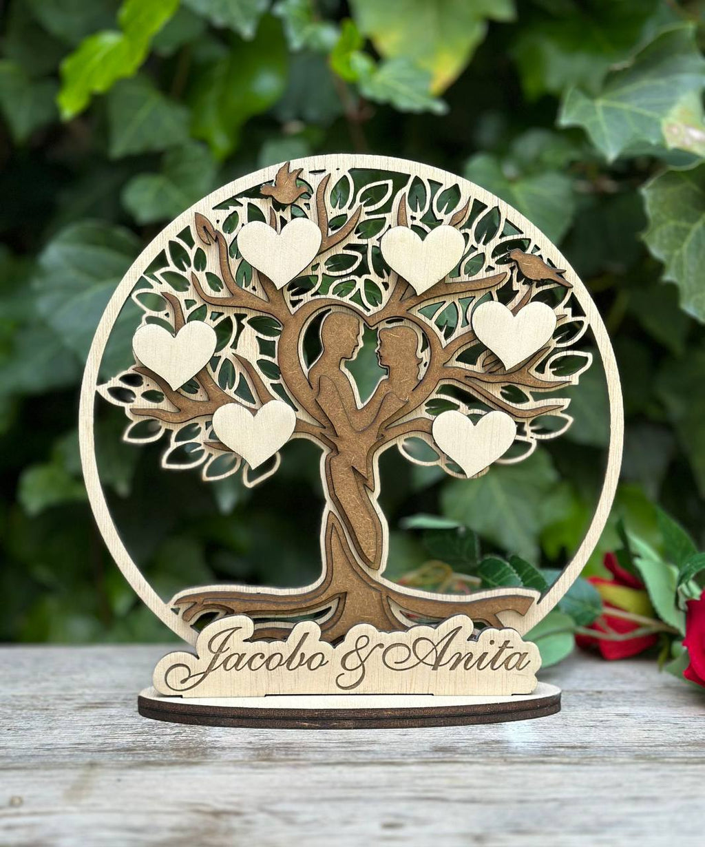 ¡ÁRBOL DE LA VIDA PERSONALIZADO CON NOMBRES EN MADERA!