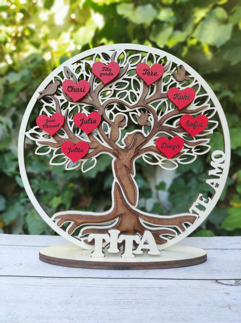 ¡ÁRBOL DE LA VIDA PERSONALIZADO CON NOMBRES EN MADERA!