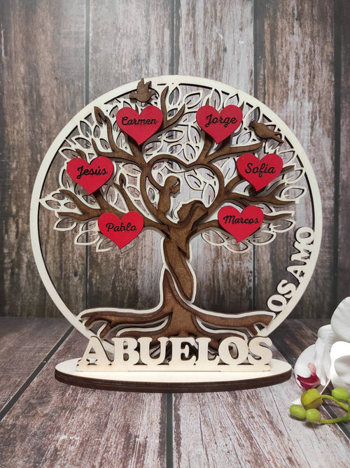 ¡ÁRBOL DE LA VIDA PERSONALIZADO CON NOMBRES EN MADERA!