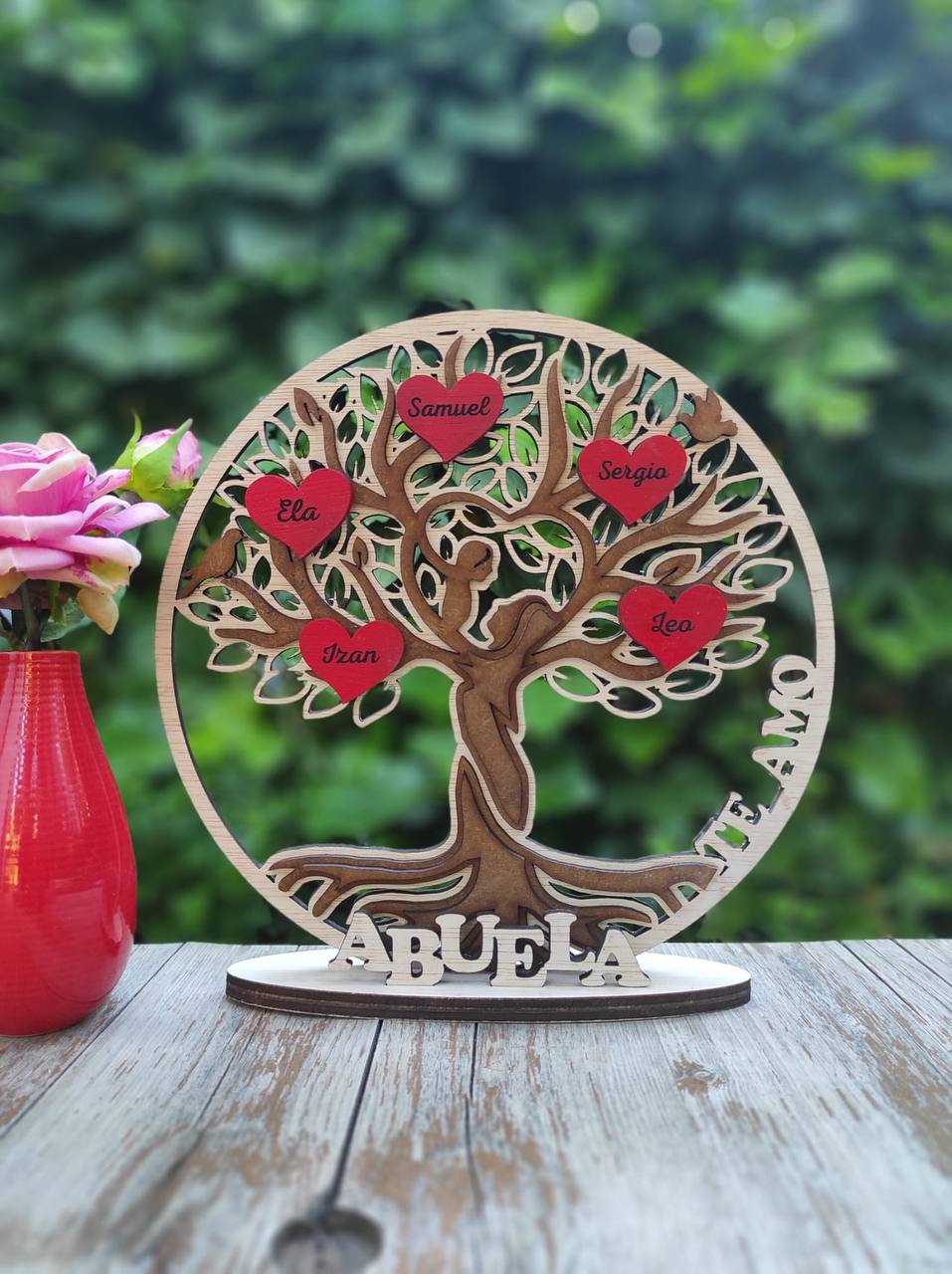 ¡ÁRBOL DE LA VIDA PERSONALIZADO CON NOMBRES EN MADERA!