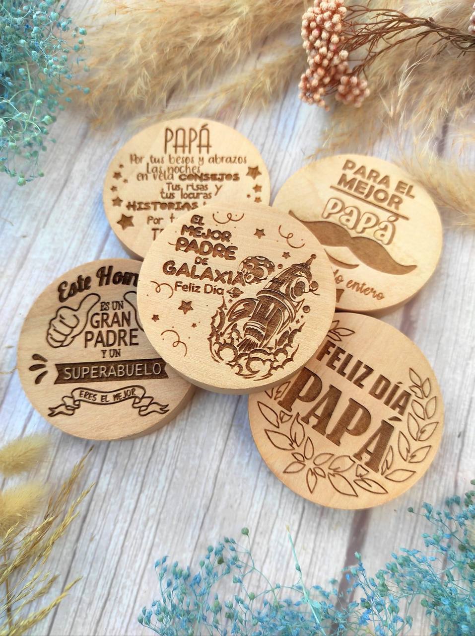 ¡ABRIDOR DE BOTELLAS PERSONALIZADO EN MADERA CON MENSAJE PARA PAPÁ!