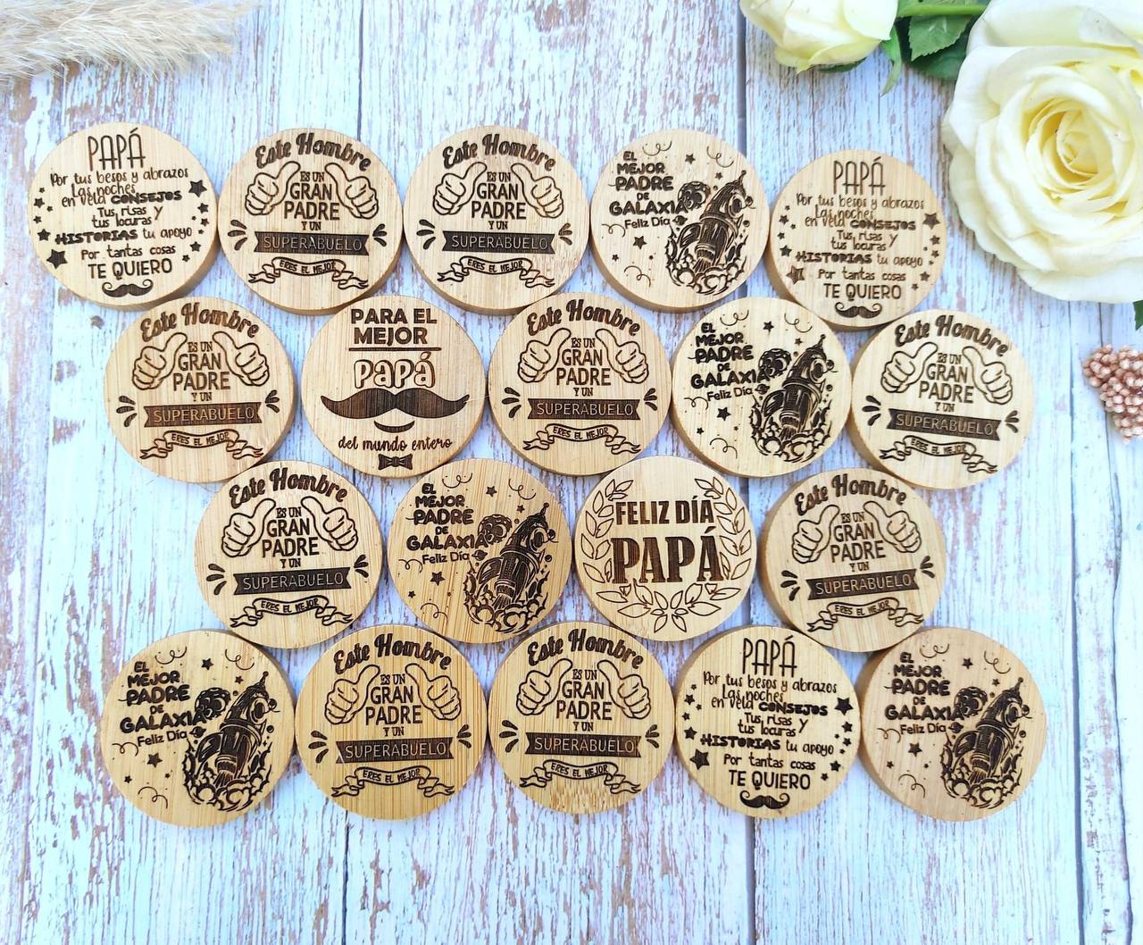 ¡ABRIDOR DE BOTELLAS PERSONALIZADO EN MADERA CON MENSAJE PARA PAPÁ!