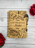 ¡LIBRO DE RECETAS PERSONALIZADO EN MADERA CON NOMBRE Y BOLÍGRAFO!