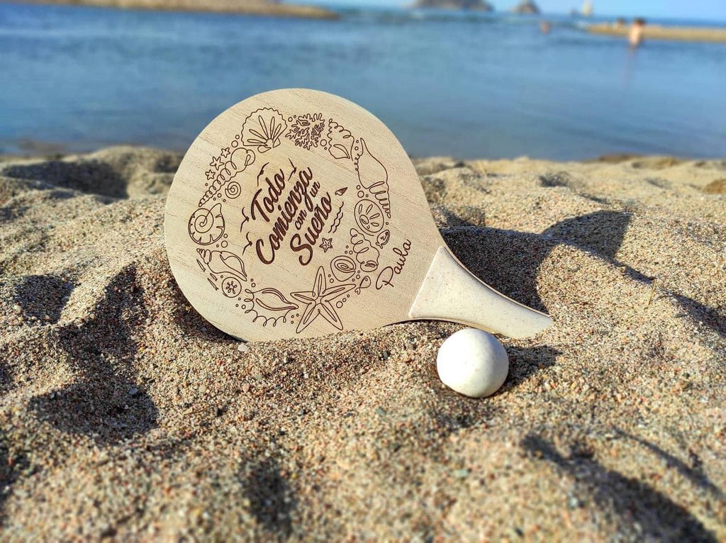 ¡PALA DE PLAYA PERSONALIZADA CON NOMBRE Y DISEÑO GRABADO!