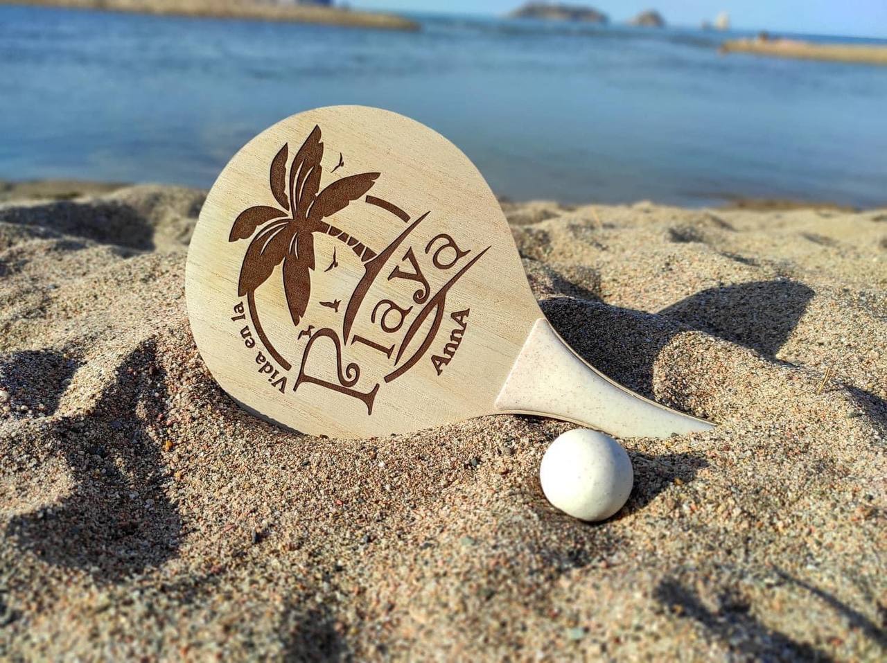 ¡PALA DE PLAYA PERSONALIZADA CON NOMBRE Y DISEÑO GRABADO!