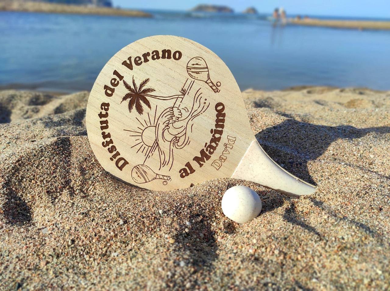¡PALA DE PLAYA PERSONALIZADA CON NOMBRE Y DISEÑO GRABADO!