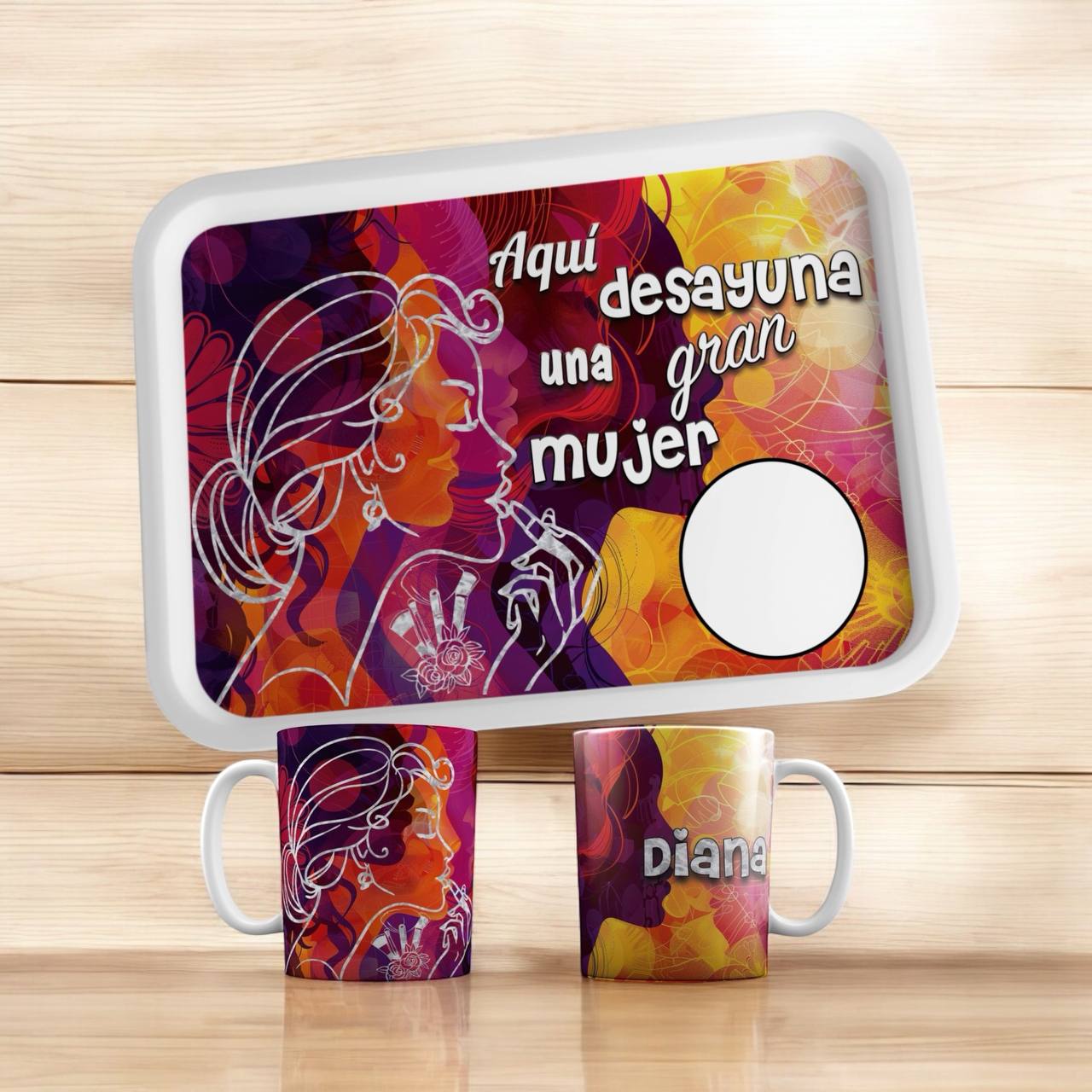 ¡BANDEJA de DESAYUNO PERSONALIZADA con TAZA y NOMBRE!