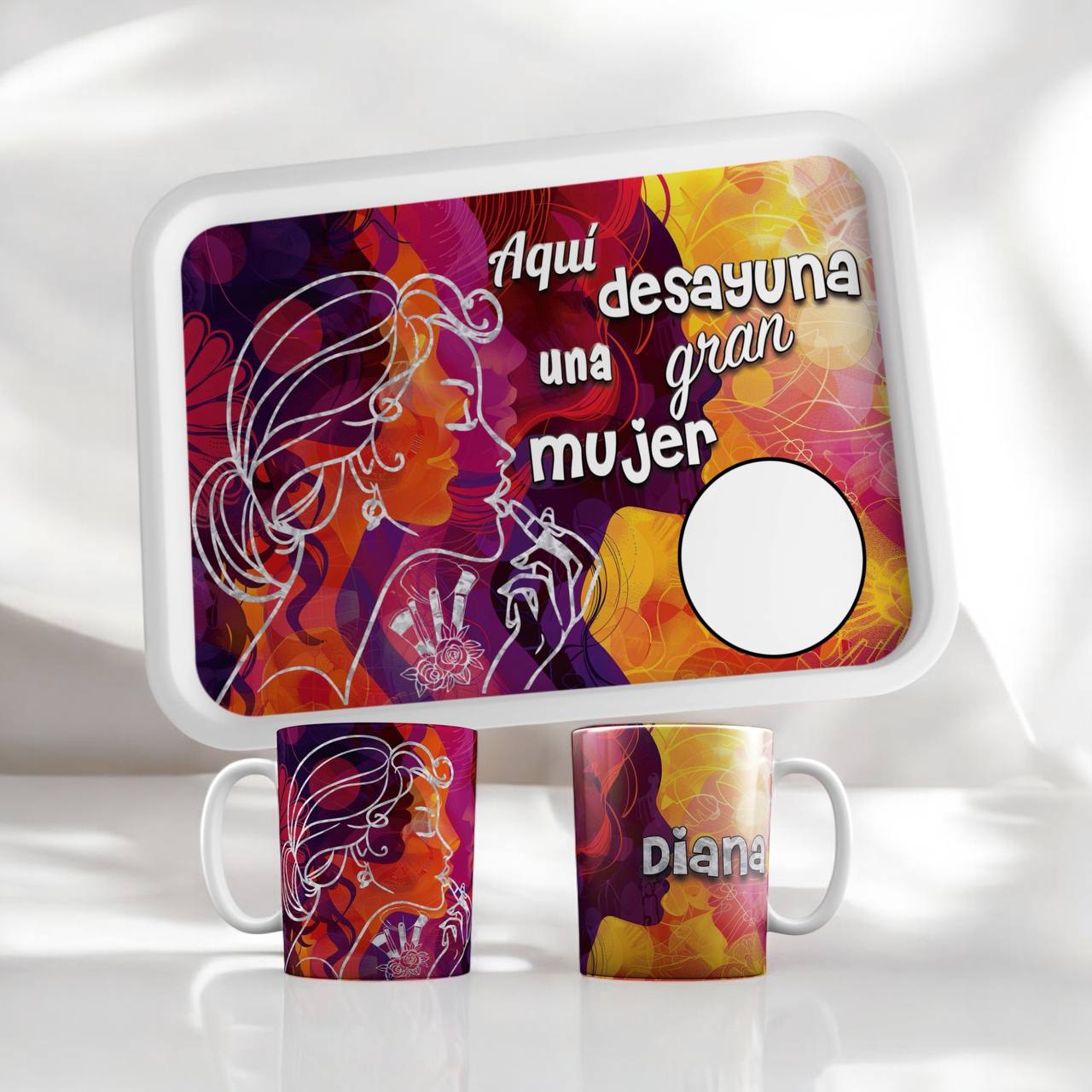 ¡BANDEJA de DESAYUNO PERSONALIZADA con TAZA y NOMBRE!